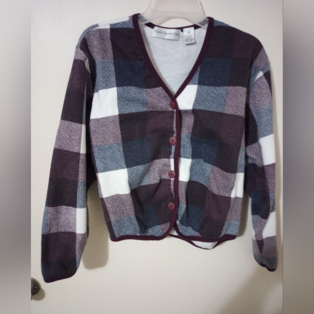 Paris sport club button up sweater size medium
